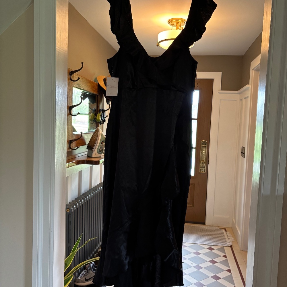 Black silk bridesmaid dress